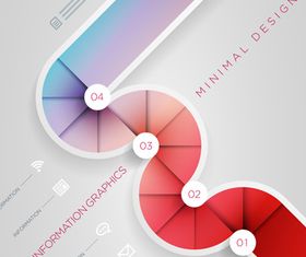 Ribbon number infographic graphics 7 vector