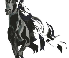 Draw watercolor horse Illustration vector