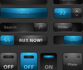 Glass Web Push button 1 vector graphics