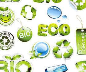 Eco labels vectors material