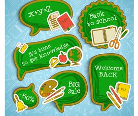 Cute school labels 1 vector design