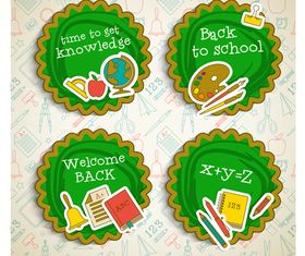 Cute school labels 2 vector design
