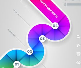 Ribbon number infographic graphics 1 vectors