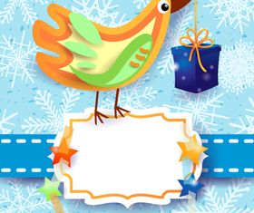 Cute Chick christmas background vector