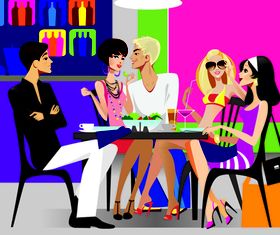 Fashionable men and women vector design