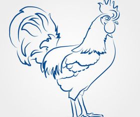 Draw Cock design vectors