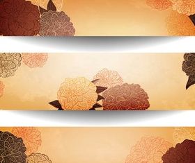 Floral Shiny Banners vector