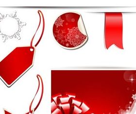 Red Xmas Elements vectors