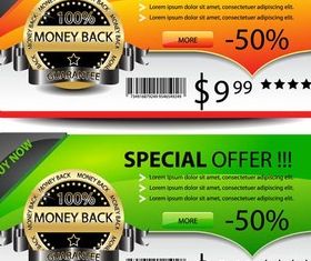 Color Offer Web Banners vector