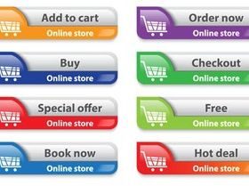 Color Web Sale Buttons art vector