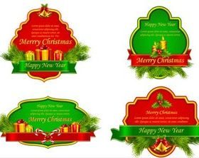 Christmas Shiny Labels vector