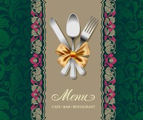 Restaurant menu cover logos design elements vector 03 free download