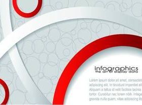 Red and white ribbon background vector