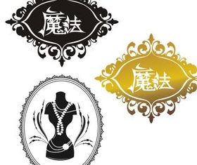 Magic floral frames vectors material