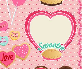 Sweetie elements cards vectors