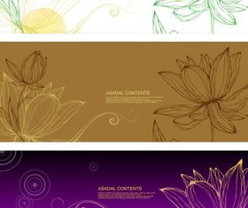 Hand drawn Lotus design vectors