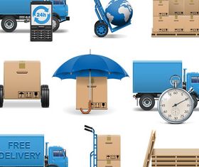 Logistics and transport icons 3 vector