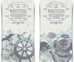 Vintage Nautical banner shiny vector