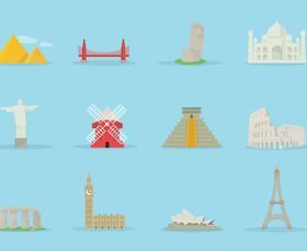 World famous buildings vector