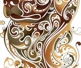 Floral dog vector set