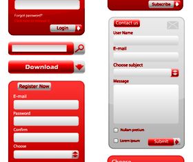 Red and Gray web elements 1 vector