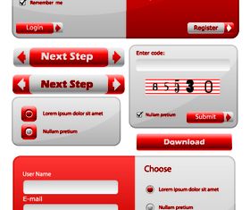 Red and Gray web elements 2 vector