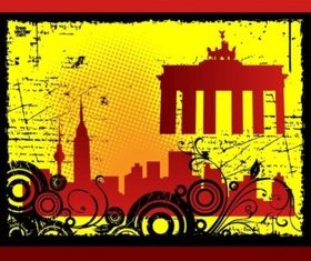 Grunge City Card vector