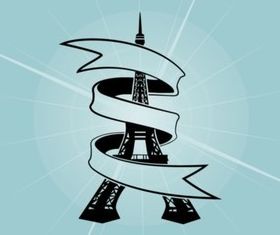 Eiffel Tower Ribbon vector
