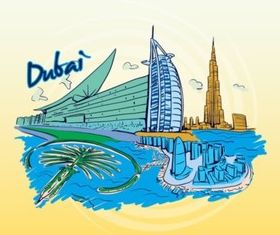 Dubai Travel Graphic vector material