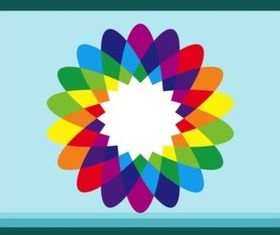 Rainbow Flower vectors material