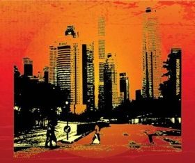 Modern City Life set vector