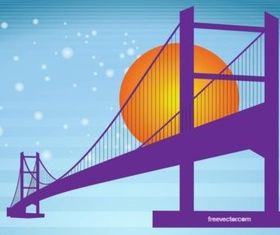Bridge Silhouette shiny vector