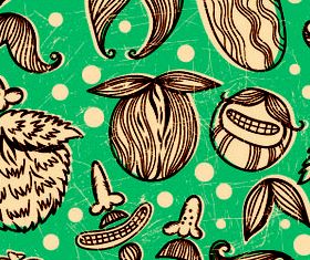 Mustache seamless blue pattern vectors