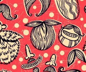 Mustache seamless orange pattern Illustration vector