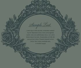 Vintage flower frames graphic vector