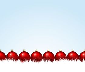 Red christmas baubles set vector