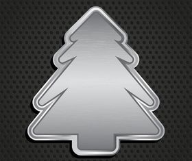 Metallic christmas tree background vector
