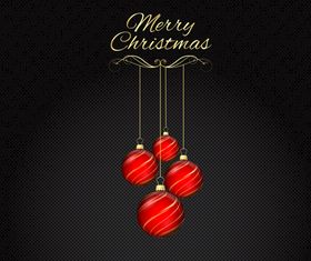 Christmas baubles luxury background vector