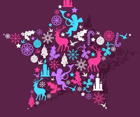Christmas elements star vector material