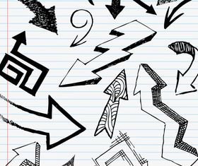 Hand drawn arrow vector