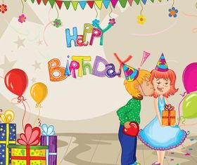 Sweet birthday cards vector