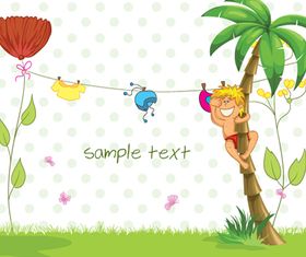 kids cute background design vector