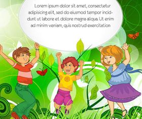 Meadow kids set vector