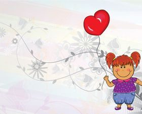 Child and balloon vectors material