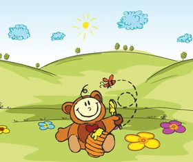 Cute Bear cards vector