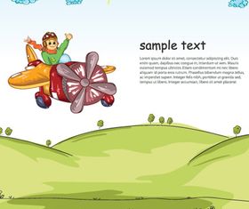 cartoon aviator background vector