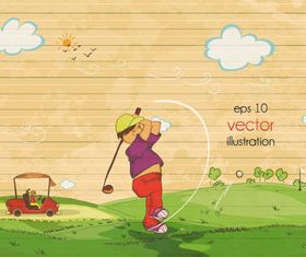play golf illustration vectors