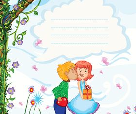 sweetheart background set vector