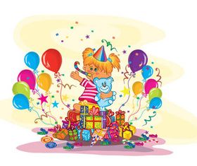 balloon gift cards vector