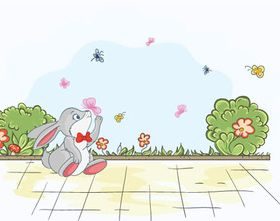 Cute rabbit vector set